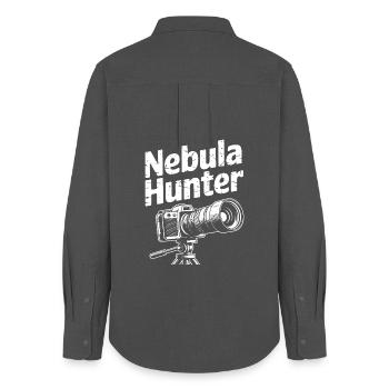 Nebula Hunter Kameradesign - Frauen Oxford Hemd - Anthrazit - Hinten - AI Model Female 172 light (172cm)