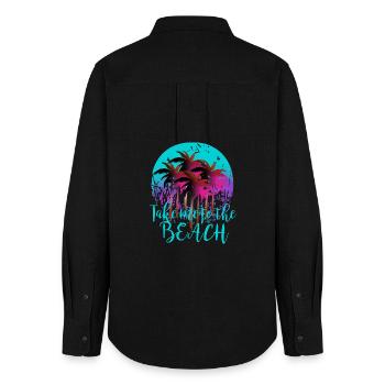 Summer, Take me to the beach - Women's Oxford Shirt - black - Back - AI Model Female 172 light (172cm)