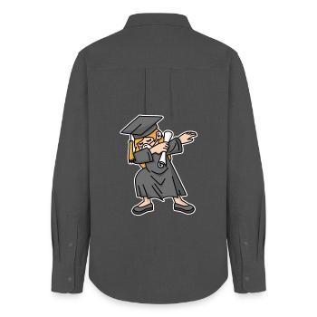 Klasse von 2020 Abschluss Corona DAB Mädchen Senior - Frauen Oxford Hemd - Anthrazit - Hinten - AI Model Female 172 light (172cm)