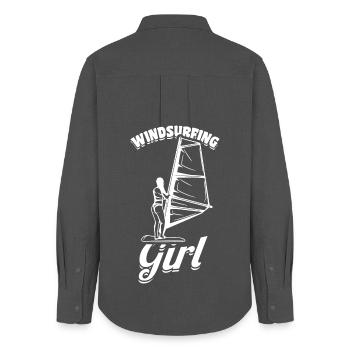 Windsurfer Girl - Women's Oxford Shirt - anthracite - Back - AI Model Female 172 light (172cm)
