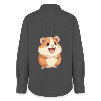 Hamster - Chemise Oxford Femme - charbon - Dos - AI Model Female 172 light (172cm)