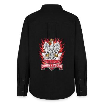 Dumny z olski proud of Poland - Women's Oxford Shirt - black - Back - AI Model Female 172 light (172cm)