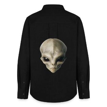 Alien Kopf - Frauen Oxford Hemd - Schwarz - Hinten - AI Model Female 172 light (172cm)