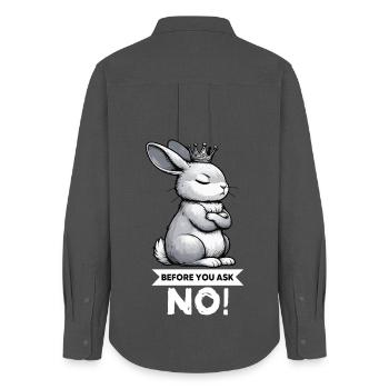 Before You Ask Rabbit Bunny Bunny Long Eared Rodent - Women's Oxford Shirt - anthracite - Back - AI Model Female 172 light (172cm)