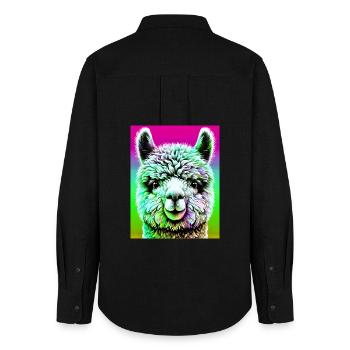 Alpaca - Women's Oxford Shirt - black - Back - AI Model Female 172 light (172cm)