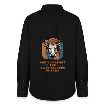 Bull Rider - Women's Oxford Shirt - black - Back - AI Model Female 172 light (172cm)
