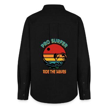 Pro Surfer - Women's Oxford Shirt - black - Back - AI Model Female 172 light (172cm)