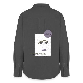 talk about feelings 1 - Frauen Oxford Hemd - Anthrazit - Hinten - AI Model Female 172 light (172cm)