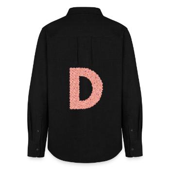 D, like Dear- a letter that touches - Women's Oxford Shirt - black - Back - AI Model Female 172 light (172cm)