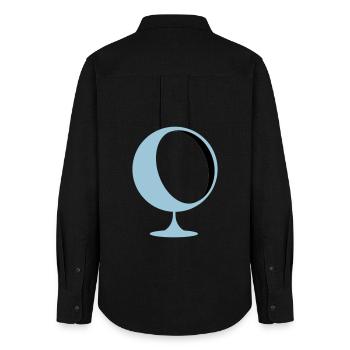 retro lounge chair eames panton - Women's Oxford Shirt - black - Back - AI Model Female 172 light (172cm)