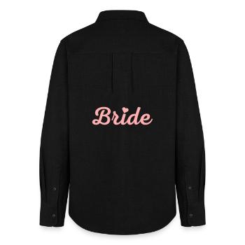 Équipe Bride ! Personnalisable - Chemise Oxford Femme - noir - Dos - AI Model Female 172 light (172cm)