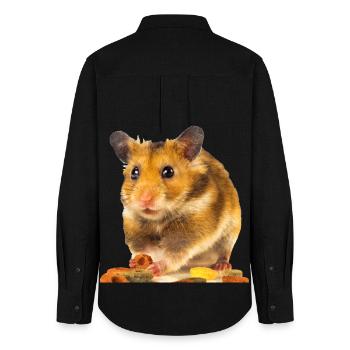 I am hamster - Women's Oxford Shirt - black - Back - AI Model Female 172 light (172cm)
