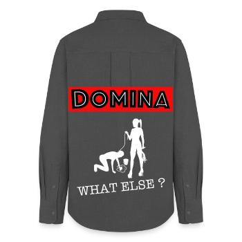 Dominatrix mistress what else? - Women's Oxford Shirt - anthracite - Back - AI Model Female 172 light (172cm)