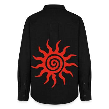Spirale Rote Sonne - Frauen Oxford Hemd - Schwarz - Hinten - AI Model Female 172 light (172cm)