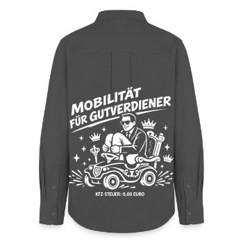 Mobilität für Gutverdiener - Frauen Oxford Hemd - Anthrazit - Hinten - AI Model Female 172 light (172cm)