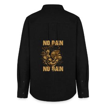 No Pain No Gain - Women's Oxford Shirt - black - Back - AI Model Female 172 light (172cm)