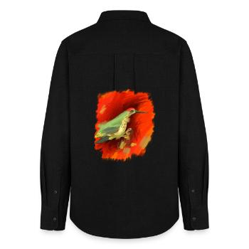 Gift in Red and Green, great, high quality - Women's Oxford Shirt - black - Back - AI Model Female 172 light (172cm)
