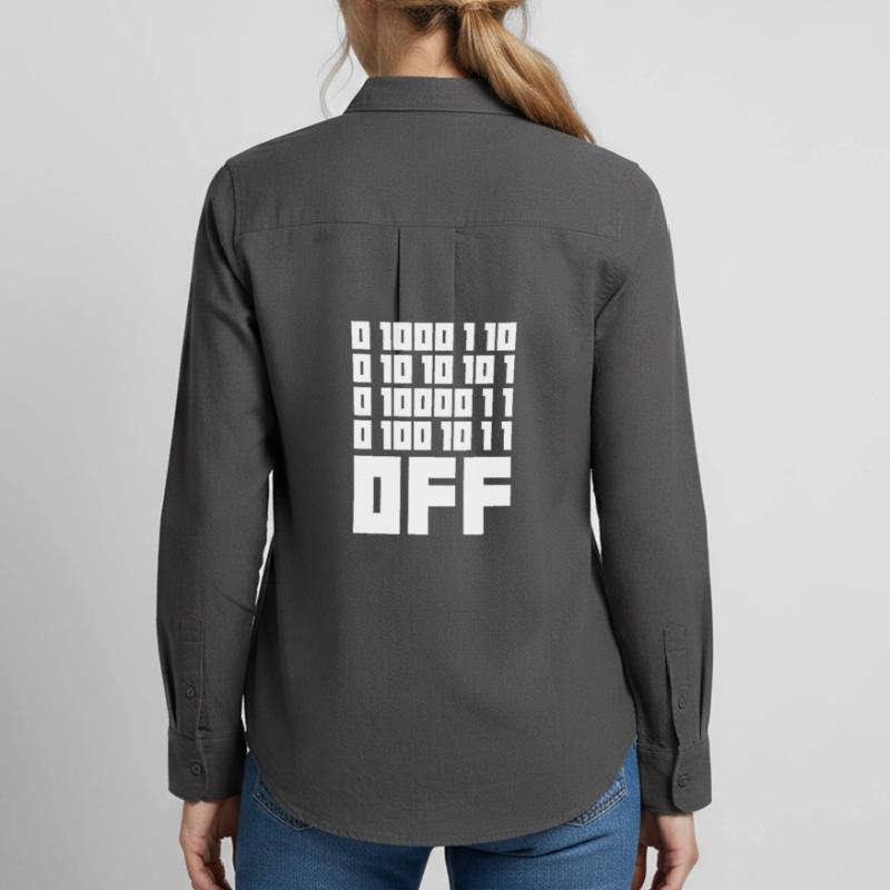 Binary Code F**k OFF – Nerd Humor & Geek Code Women's Oxford Shirt