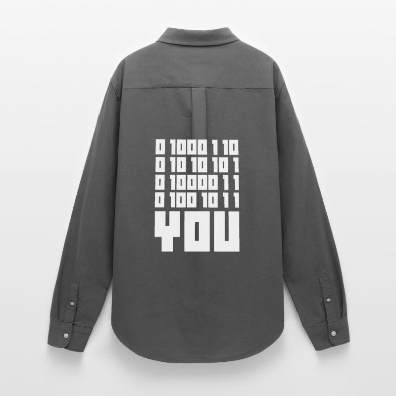 Binary Code F**k YOU – Geek Code & Nerd Humo Women's Oxford Shirt