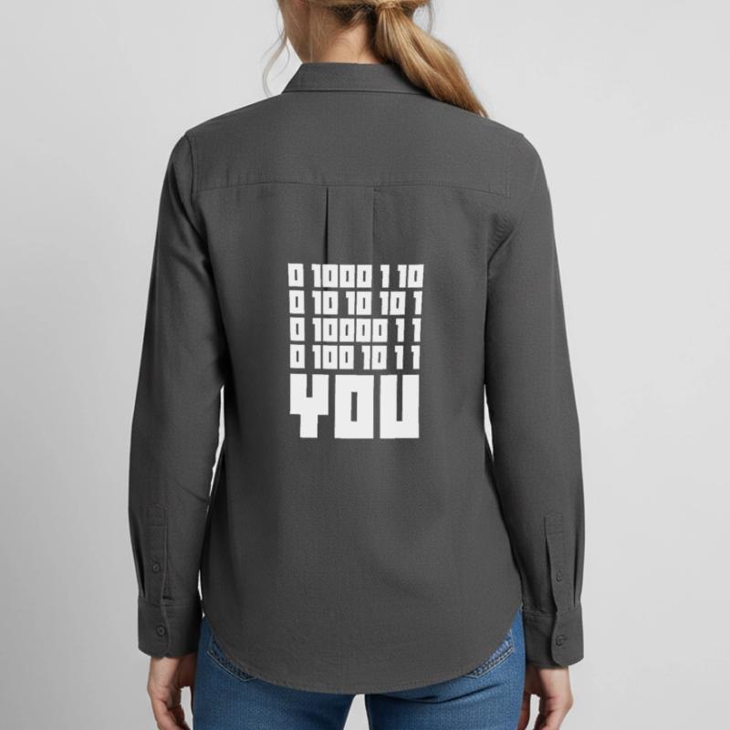 Binary Code F**k YOU – Geek Code & Nerd Humo Women's Oxford Shirt