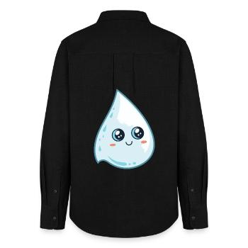 Goutte kawaii lumineuse - Chemise Oxford Femme - noir - Dos - AI Model Female 172 light (172cm)