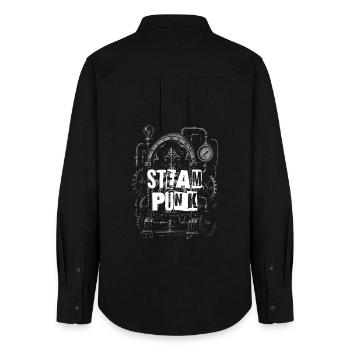 Steampunk Gears Arch - Women's Oxford Shirt - black - Back - AI Model Female 172 light (172cm)