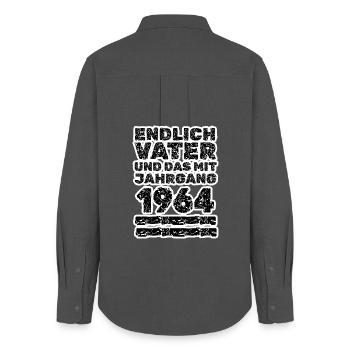 Father 1964 - Women's Oxford Shirt - anthracite - Back - AI Model Female 172 light (172cm)