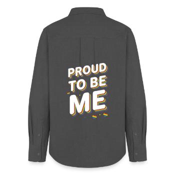 Pride Month LGBTQ - Proud To Be Me - Women's Oxford Shirt - anthracite - Back - AI Model Female 172 light (172cm)
