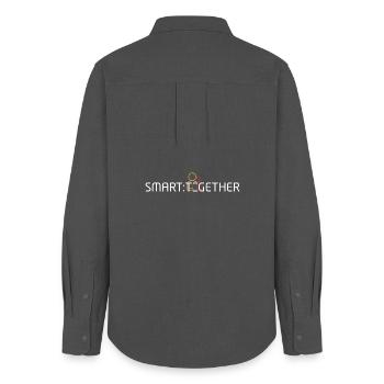 Smart Together weiß - Frauen Oxford Hemd - Anthrazit - Hinten - AI Model Female 172 light (172cm)