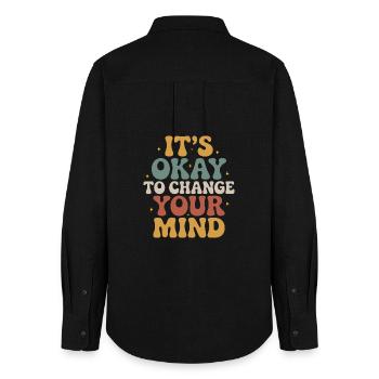 C’est normal de changer d’avis – design - Chemise Oxford Femme - noir - Dos - AI Model Female 172 light (172cm)