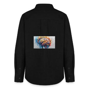 Artificial Brain Colored Circuit - Women's Oxford Shirt - black - Back - AI Model Female 172 light (172cm)