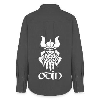 Norse God Odin (white) - Women's Oxford Shirt - anthracite - Back - AI Model Female 172 light (172cm)