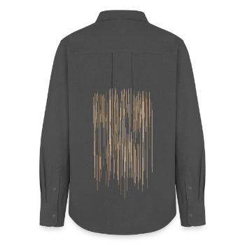 Streifen Muster / Hintergrund - Frauen Oxford Hemd - Anthrazit - Hinten - AI Model Female 172 light (172cm)