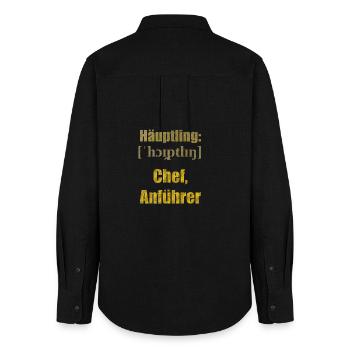 häuptling chef - Frauen Oxford Hemd - Schwarz - Hinten - AI Model Female 172 light (172cm)
