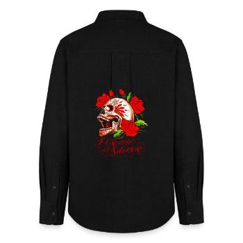 Jour des morts - Chemise Oxford Femme - noir - Dos - AI Model Female 172 light (172cm)