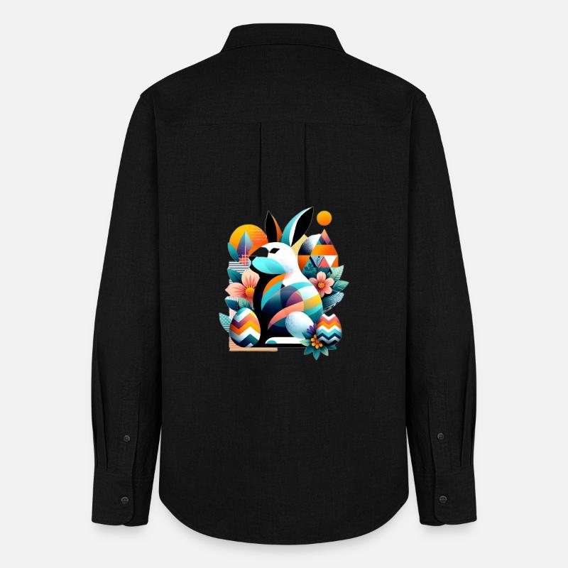 Modern Easter Graphics - Frauen Oxford Hemd - Schwarz