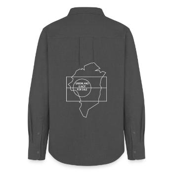 Greenland Is Not For Sale (Outline-Edition) - Frauen Oxford Hemd - Anthrazit - Hinten - AI Model Female 172 light (172cm)