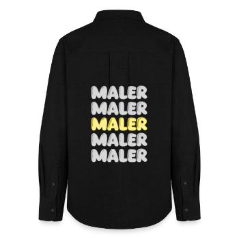 Beruf Maler - Frauen Oxford Hemd - Schwarz - Hinten - AI Model Female 172 light (172cm)