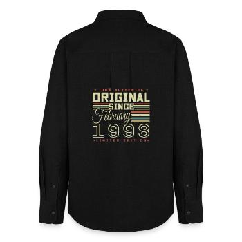 Awesome since February 1998 - Women's Oxford Shirt - black - Back - AI Model Female 172 light (172cm)