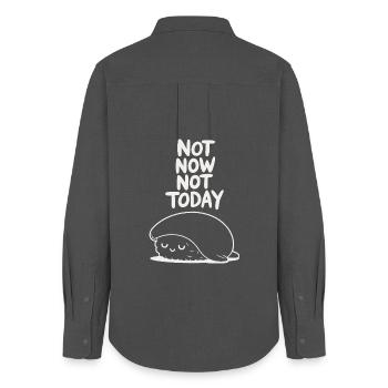 Not Now Not Today Sloth - Women's Oxford Shirt - anthracite - Back - AI Model Female 172 light (172cm)