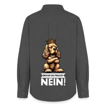 Avant que vous ne demandiez : Cocker Spaniel Cocker Dog - Chemise Oxford Femme - charbon - Dos - AI Model Female 172 light (172cm)
