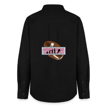 EVOLUTION AMERICAN FOOTBALL USA Flagge Geschenk - Frauen Oxford Hemd - Schwarz - Hinten - AI Model Female 172 light (172cm)