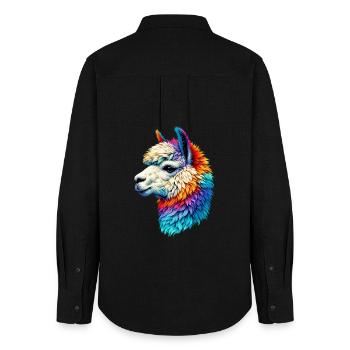Alpaca - Women's Oxford Shirt - black - Back - AI Model Female 172 light (172cm)