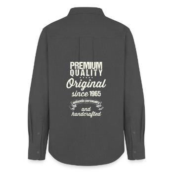 Born in 1965 - Women's Oxford Shirt - anthracite - Back - AI Model Female 172 light (172cm)