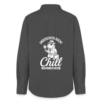 Undercover Agent Chill – Capybara - Women's Oxford Shirt - anthracite - Back - AI Model Female 172 light (172cm)