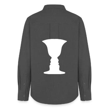 What is it? - Women's Oxford Shirt - anthracite - Back - AI Model Female 172 light (172cm)