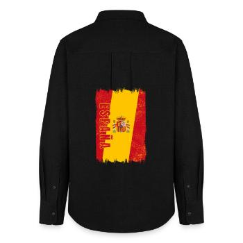 Drapeau de l'Espagne - Chemise Oxford Femme - noir - Dos - AI Model Female 172 light (172cm)
