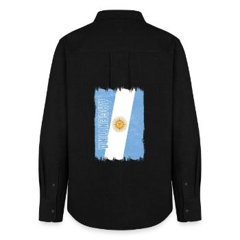 Argentina flag - Women's Oxford Shirt - black - Back - AI Model Female 172 light (172cm)