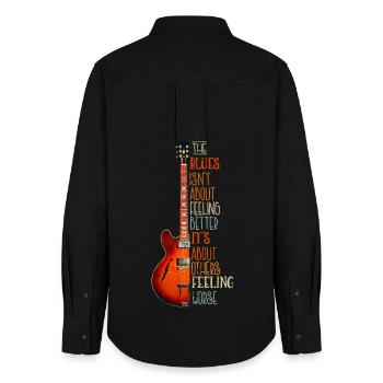 Guitar Blues Music Gift pour musiciens - Chemise Oxford Femme - noir - Dos - AI Model Female 172 light (172cm)