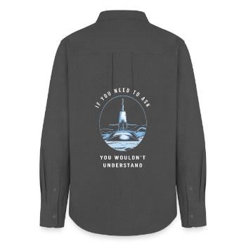 4th of July Submarine Marine USA Submarine Veteran - Women's Oxford Shirt - anthracite - Back - AI Model Female 172 light (172cm)